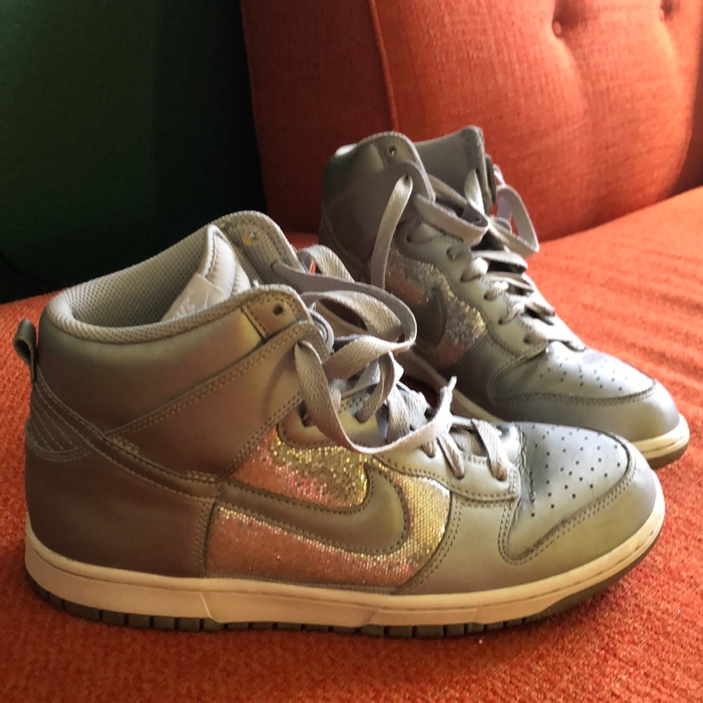 Nike Dunk High Glitter Metallic Women’s Shoes Sz10